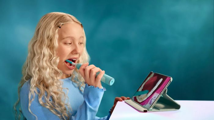 Щітка зубна електр. Philips, Sonicare For Kids Smart, насадок-1, 2 режими, наліпки, блакитний