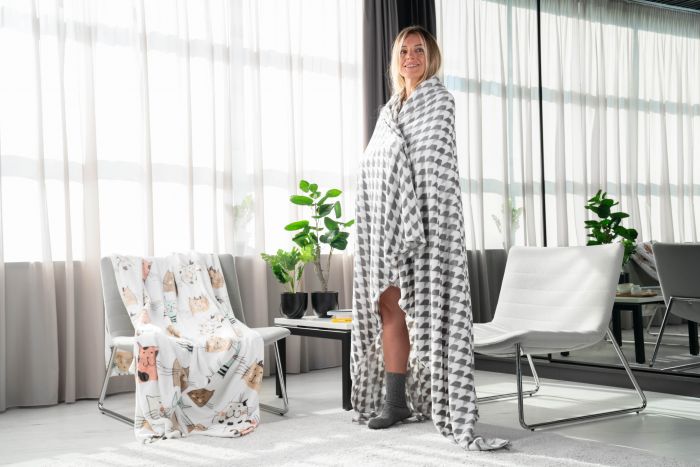 Плед Ardesto Flannel, 200х220см, геометрія, 100% поліестер