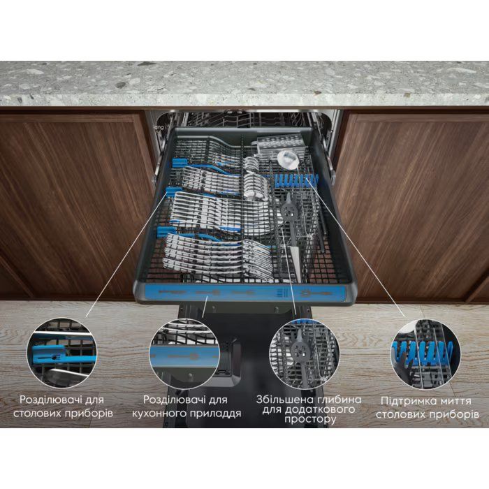 Посудомийна машина Electrolux, 10компл., E, 45см, дисплей, інвертор, 3й кошик, нерж