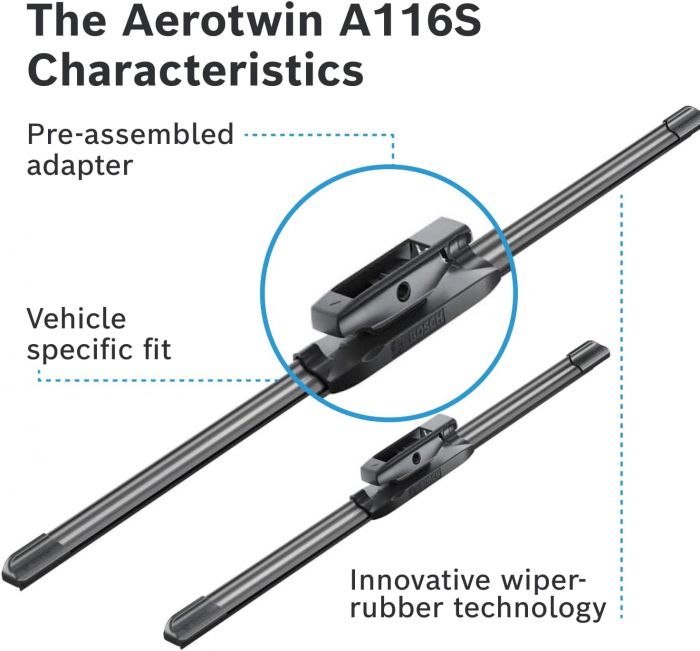 Склоочисник BOSCH Aerotwin безкаркасний комплект 600/400мм (3 397 007 116)