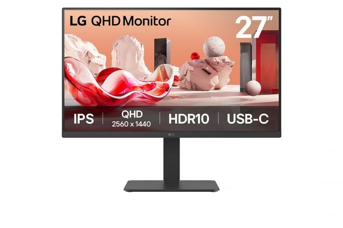 Монітор LG 27" 27BA65QB-B HDMI, 2xDP, USB-C, MM, IPS, 2560x1440, 100Hz, sRGB 98%, Pivot, HDR10