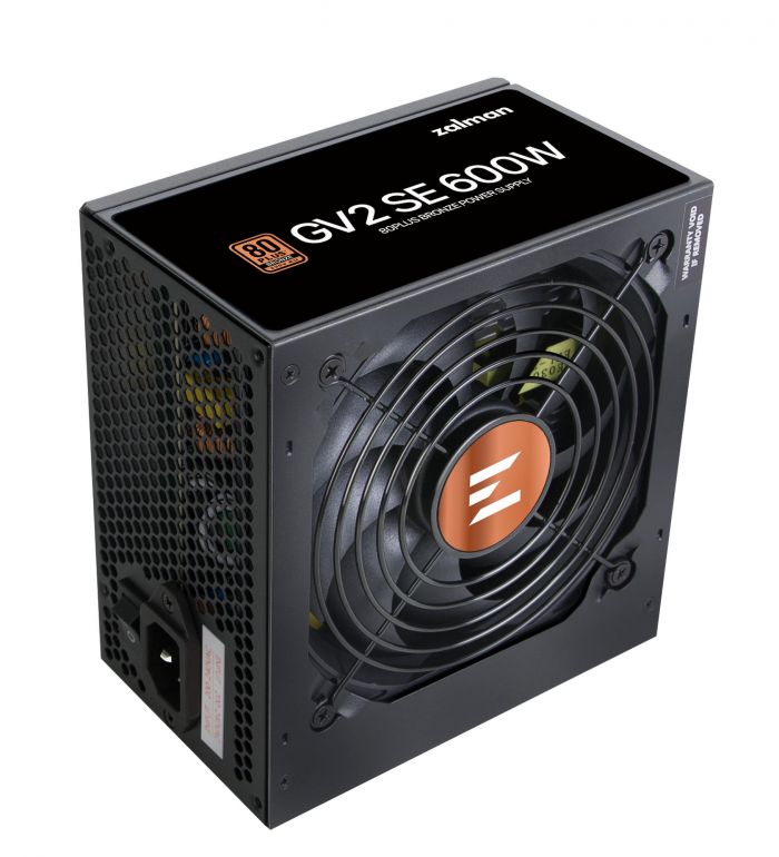 Блок живлення Zalman GV2SE  (600W) 88%, 80+ Bronze, 120мм, 1xMB 24pin(20+4), 1xCPU(4pin+ 8pin), 4xMolex, 6xSATA, 2xPCIe 8pin(6+2)