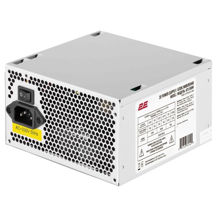 Корпус 2E TeamX TMX03 з БЖ 2E ATX500W, 2xUSB3.0, 1x80мм, VGA 220мм, mATX, чорний