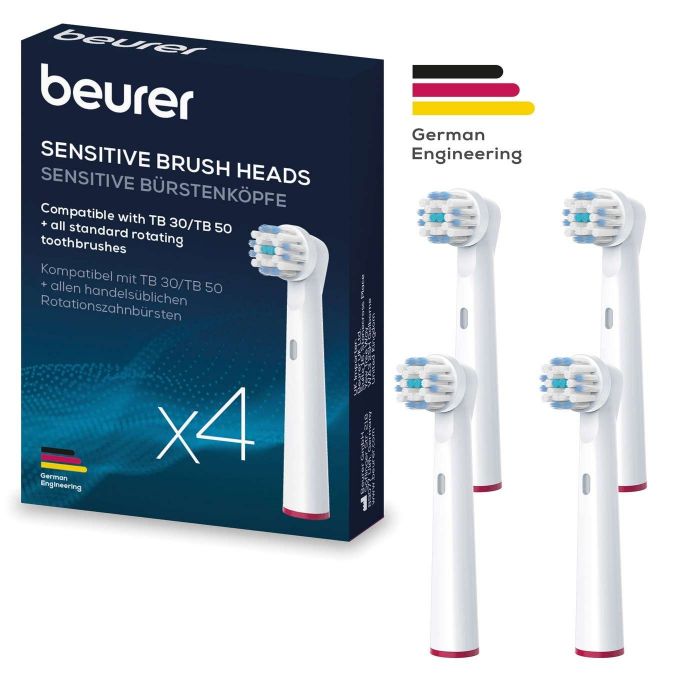 Насадки до зубних щіток Beurer TB 15/30/50 Sensitive, делікатне чищення, 4 шт в комплекті, білі
