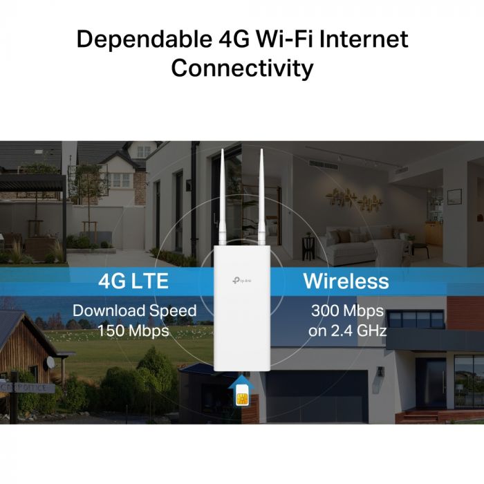 Зовнішній маршрутизатор TP-LINK TL-MR100 N300, 4G/LTE, 1xFE LAN/WAN