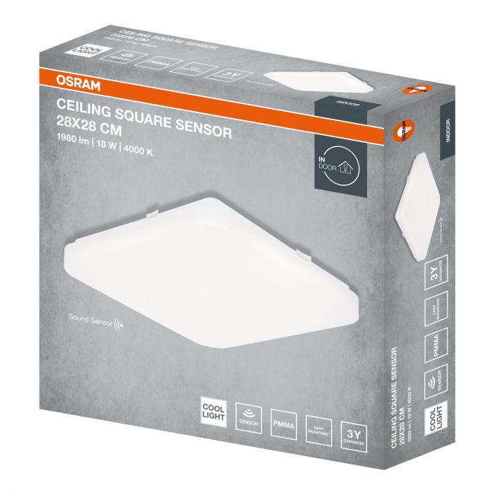 Світильник накладний з датчиком руху OSRAM CEILING SQUARE 18Вт 4000K 1140Лм