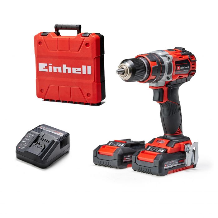 Шурупокрут-дриль ударний акумуляторний Einhell TP-CD 18/50 Li-i BL(2x2Ah), PXC, 18В, акумулятор 2 Аг - 2 шт, безщітковий, 50 Нм, кейс, 2.02 кг