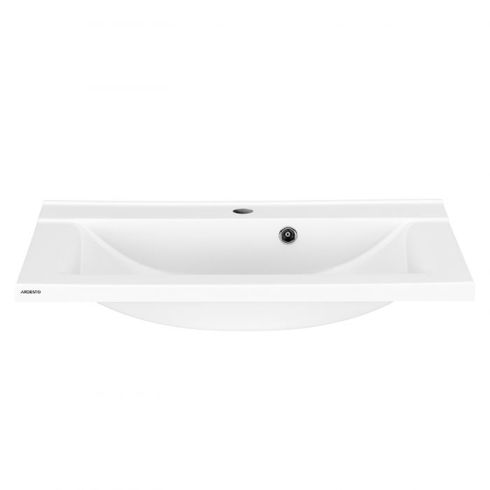 Раковина, умивальник ARDESTO Emma, штучний камінь, прямокут., з отвором для змішувача, з отвором для переливу, 700х447х140мм, накладний, білий