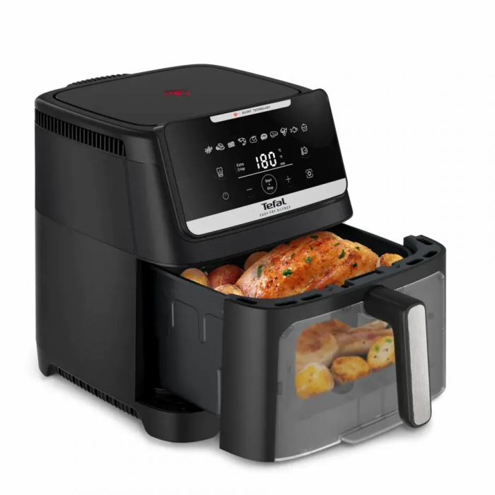 Мультипіч Tefal Easy Fry Silence XXL, 1800Вт, чаша-7, сенсорне керув., 10 програм, з віконцем, пластик, чорний