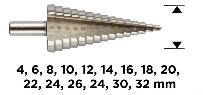 Свердло по металу ступінчасте GRAPHITE HSS 4x32мм