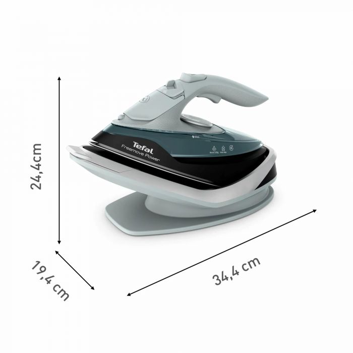 Праска Tefal безпровідна Freemove Power, 2600Вт, 250мл, паровий удар -220гр, постійна пара - 40гр, база для заряджання, автовимкнення, керам. підошва, зелений