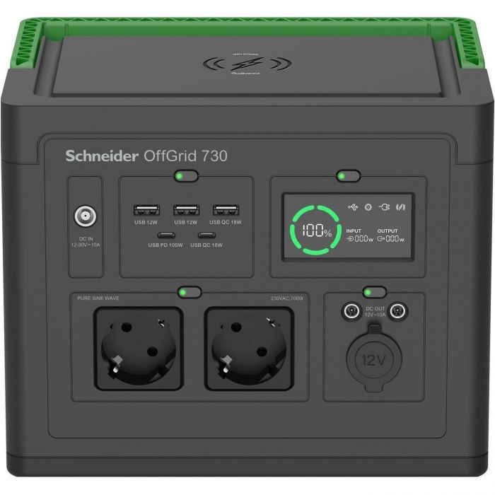 Портативна електростанція Schneider Electric OffGrid Portable Power Station 730, 700 Вт, 738 Вт/год, Wireless Charge
