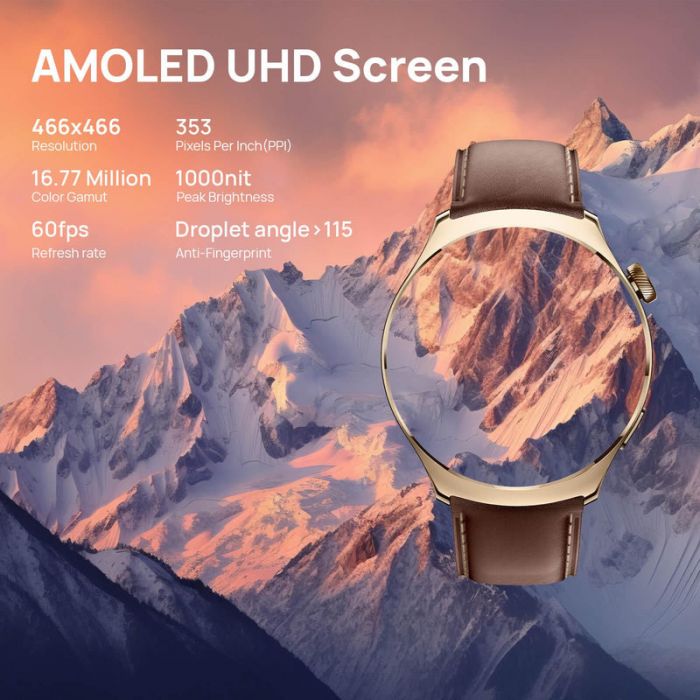 Смарт-годинник Mibro Lite 3 Pro 45мм, 1.32", 466x466, AMOLED, BT 5.3, GPS, 5 ATM, рожево-золотий