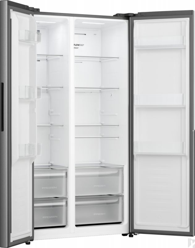 Холодильник SBS Gorenje, 179х62х91см, 2 двері, 347(197)л, А+, NF+, Інв., Зона св-ті, Зовн. Диспл, нерж