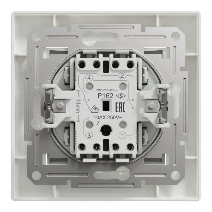 Перемикач перехресний 1-клавішний Schneider Electric, Asfora (білий, самозажимний)
