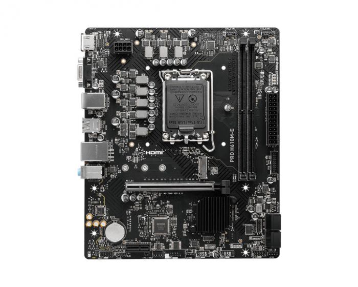 Материнcька плата MSI PRO H610M-E s1700 H610 2xDDR5 M.2 HDMI D-Sub mATX