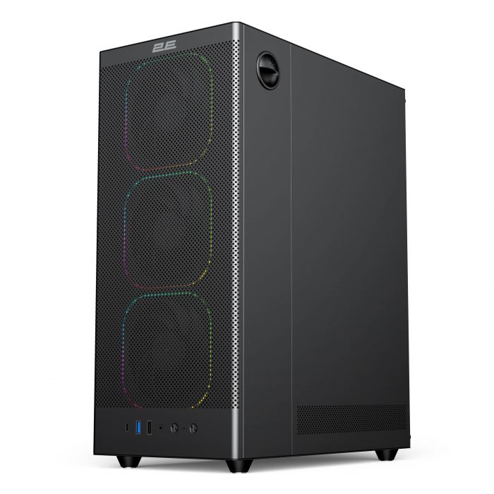 Корпус 2E GAMING  Iconic V8210B  без БЖ, 1xUSB3.0, 1х USB 2.0, 1xUSB Type-C, 4x120мм ARGB, VGA 325мм, LCS ready, контролер з пультом, TG Side Panel, ATX, чорний