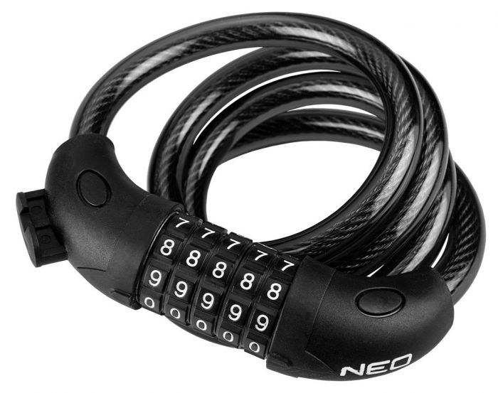 Замок протиугінний кодований Neo Tools, 120ммх12мм, чорний