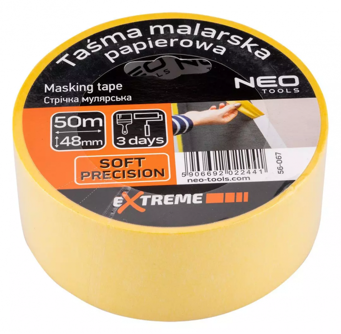 Стрічка малярна Neo Tools, 50мх48мм, жовтий