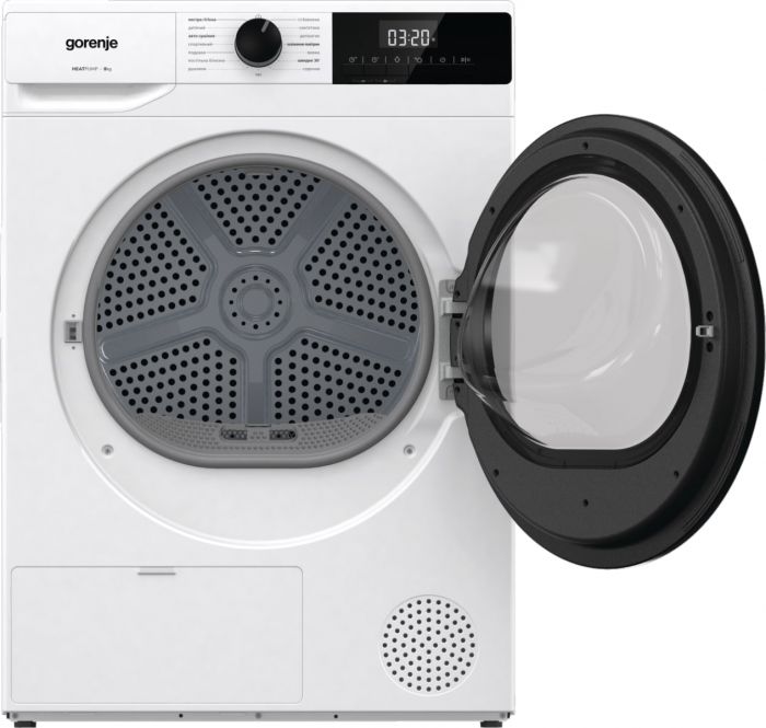 Сушильна машина Gorenje DHNE82/P конденсаційна, 8кг, А++, 60см, дисплей, білий