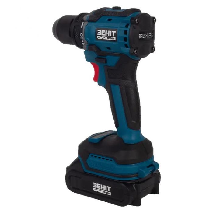 Шурупокрут-дриль акумуляторний Зеніт Профі ЗША-20/2 Li BL 20В 2х1.5А·год 50Нм 350·1400об/хв 1.2кг кейс