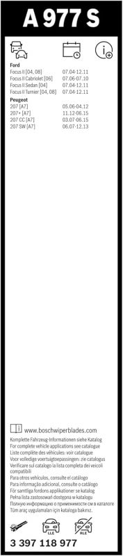 Склоочисник BOSCH Aerotwin безкаркасний комплект 650/425мм (3 397 118 977)