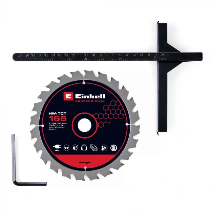 Пила дискова акумуляторна Einhell TP-CS 18/165 Li BL-Solo безщіткова 18В 5000об/хв 165х20мм 2.95кг без АКБ та ЗП
