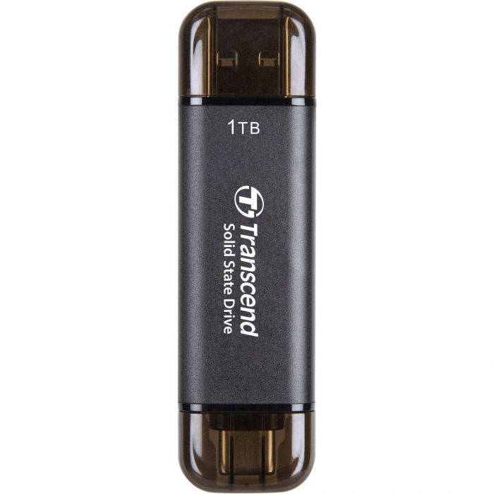 Портативний SSD Transcend 1TB USB 3.1 Gen 2 Type-A + Type-C ESD310 Чорний