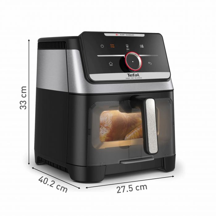 Мультипіч Tefal Easy Fry Silence XXL Smart Vision, 1800Вт, чаша-7л, сенсорне керув., 55 програм, з віконцем, пластик, нерж. сталь-чорний