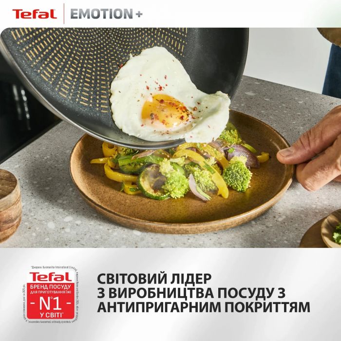 Мультисковорода Tefal Emotion+, 26см, нержавіюча сталь, бакеліт, чорний