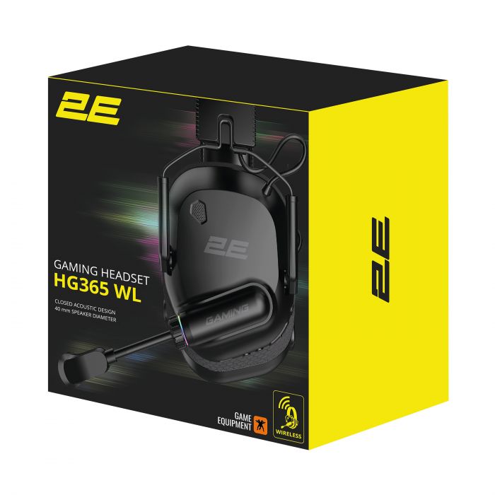 Гарнітура ігрова 2E GAMING HG365, BT/WL, чорний