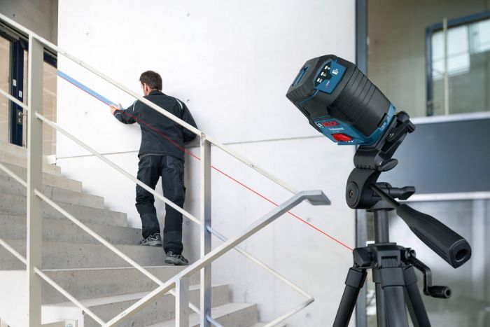 Нівелір лазерний Bosch GCL2-50+RM1+BM3 до 20м, ±0.3мм/м, 4AAx1.5В, IP54, чохол, мішеннь, кейс, 0.6кг