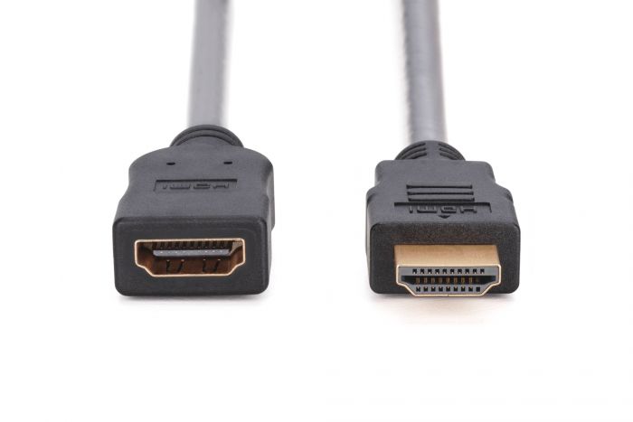 Кабель DIGITUS HDMI High speed + Ethernet (AM/AF) 2.0м, чорний
