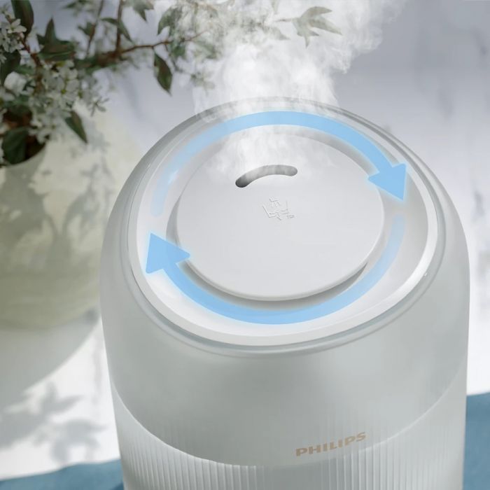 Зволожувач повітря Philips традиційне зволоження Series 1001, 41м2, 3л, 275мл/г, електр. кер-ння, режим сну, нічник, білий