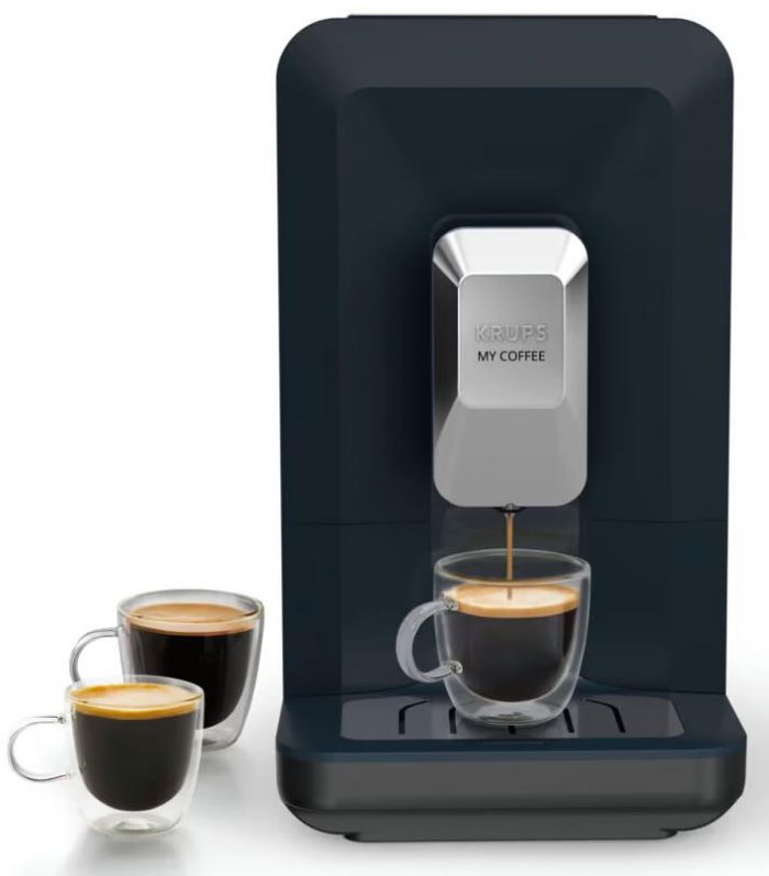 Кавомашина Krups My Coffee 1.5л, зерно, ОLED дисплей, авторецептів - 3, метал, чорний