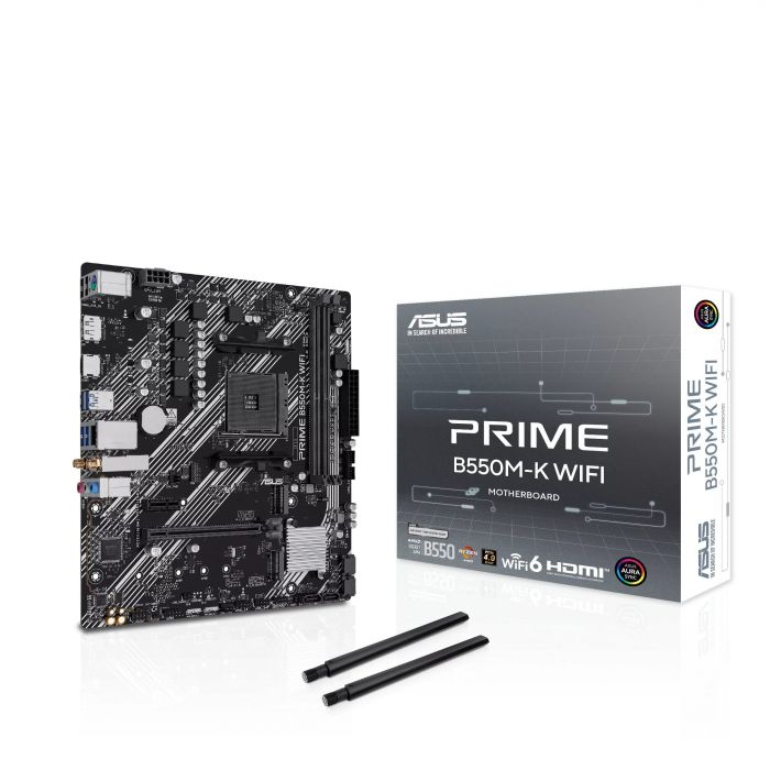 Материнcька плата ASUS PRIME B550M-K WIFI sAM4 B550 4xDDR4 M.2 HDMI DVI D-Sub Wi-Fi BT mATX