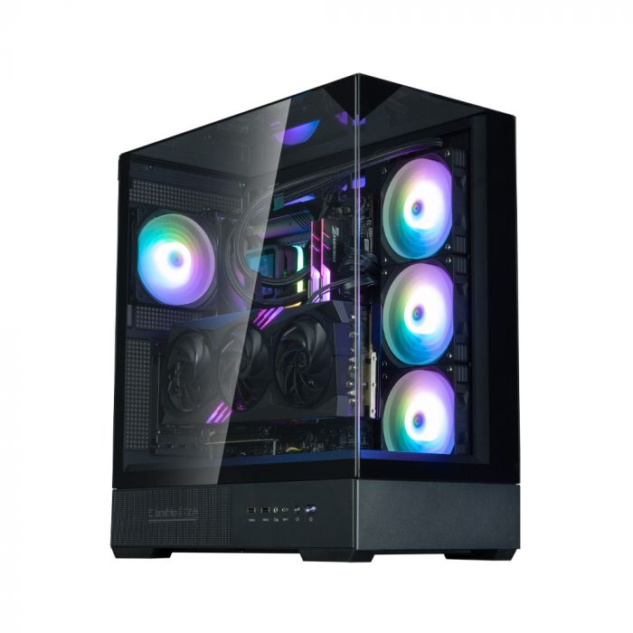 Корпус Zalman P40 Prism Plus без БЖ, 2xUSB3.0, 1x Type C, 3x120мм ARGB Reverse,  1x120мм ARGB, VGA 420мм, LCS ready, TG TG Side/Front/Top Panel, ATX, чорний