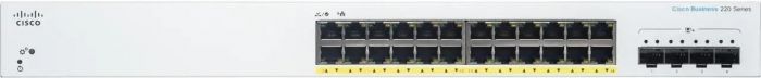 Комутатор Cisco CBS220 24xGE, PoE, 4x10G SFP+, Smart