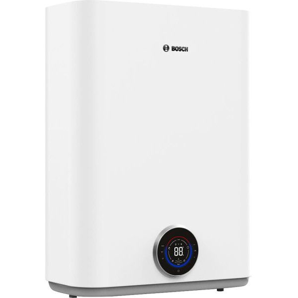 Водонагрівач електр. BOSCH плаский слім Tronic 5500iT, 80л, 1.5кВт, ун. монтаж, електр. кер-ння, Wi-Fi, B, білий