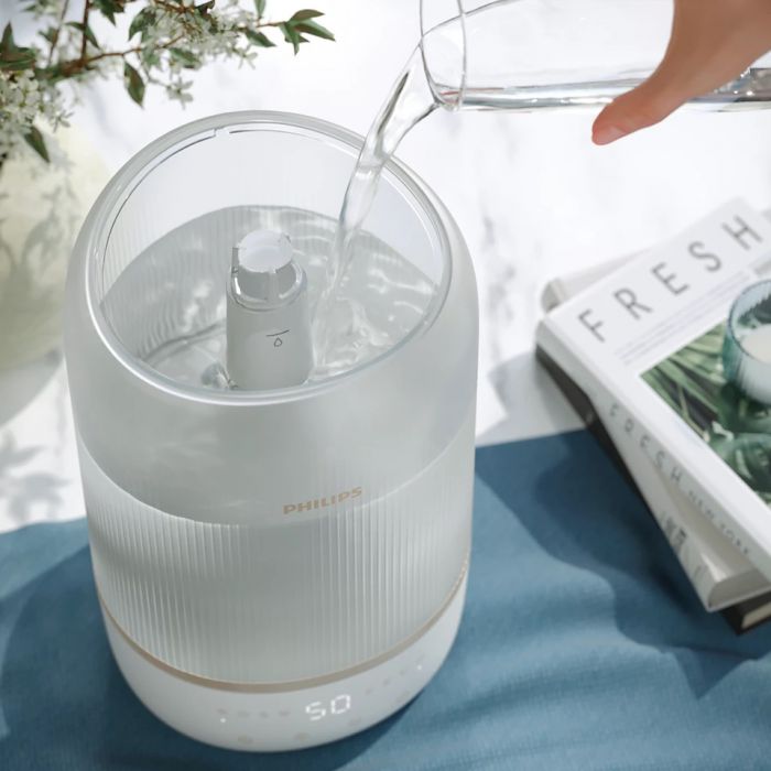 Зволожувач повітря Philips традиційне зволоження Series 1001, 41м2, 3л, 275мл/г, електр. кер-ння, режим сну, нічник, білий