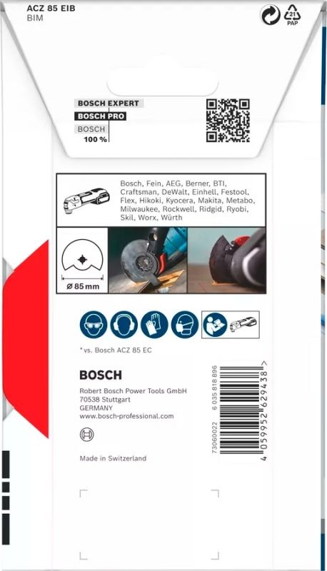 Диск пиляльний сегментований Bosch PRO StarlockBIM Wood Met ACZ85EB