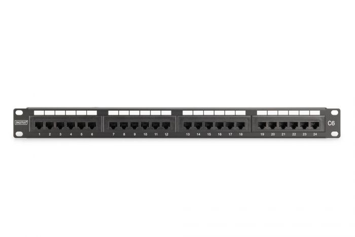 Патч-панель DIGITUS САТ 6 UTP, 19", 1U, 24 порти, зібрана