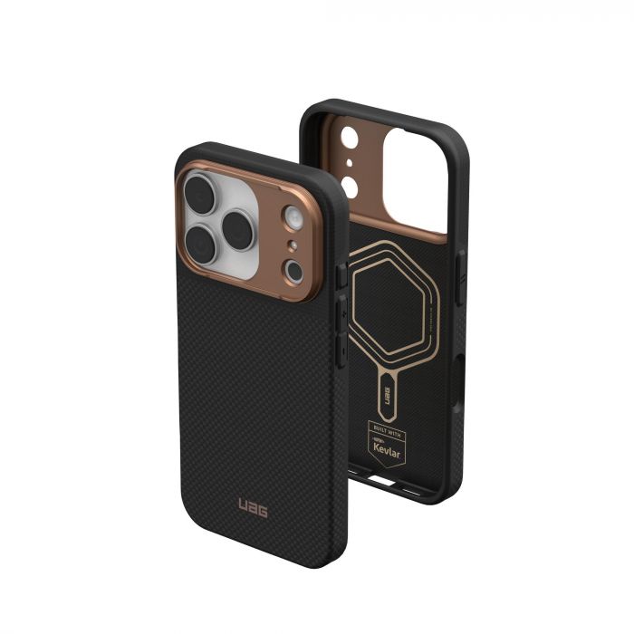 Чохол UAG для iPhone 17 Pro, Fibr Armr Magsafe, Kevlar Graphite/Bronze