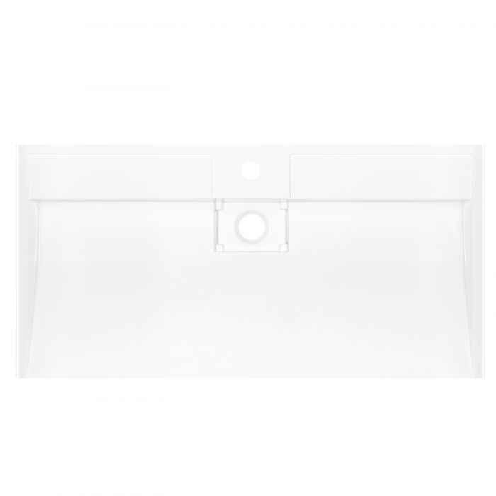 Раковина, умивальник ARDESTO Anna, штучний камінь, прямокут., з отвором для змішувача, без переливу, 900х455х110мм, накладний, білий