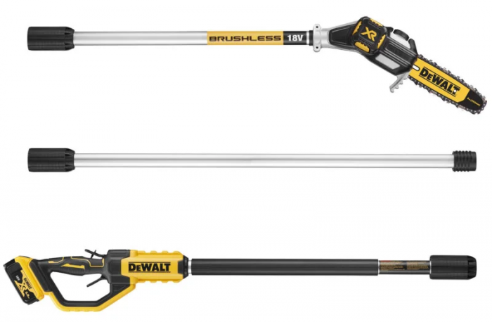 Висоторіз ланцюговий акумуляторний DeWalt 18В шина 20см штанга 180-280см 4.0кг без АКБ та ЗП