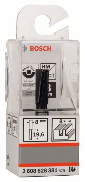 Фреза пазова Bosch Professional з двома лезами Std S8 D8 L20