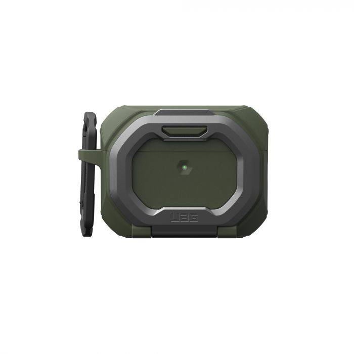 Чохол UAG для AirPods Pro (Gen 3, 2025) with Built-in Phone Stand, Monarch, Olive Drab/Silver