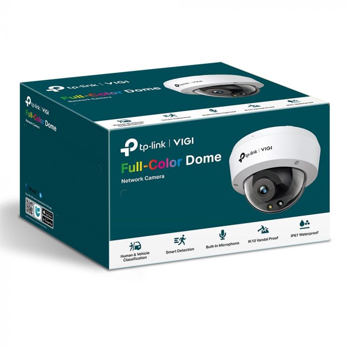 IP-Камера TP-LINK VIGI C250-2.8, PoE, 5Мп, 2,8 мм, H265+, IP66, Dome, кольорове нічне бачення, зовнішня
