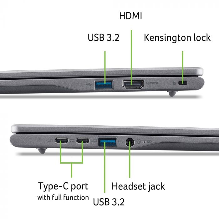 Ноутбук Acer Chromebook Plus CB516-1HT 16" WUXGA IPS Touch, Intel i5-1334U, 16GB, F512GB, UMA, ChromeOS, сірий