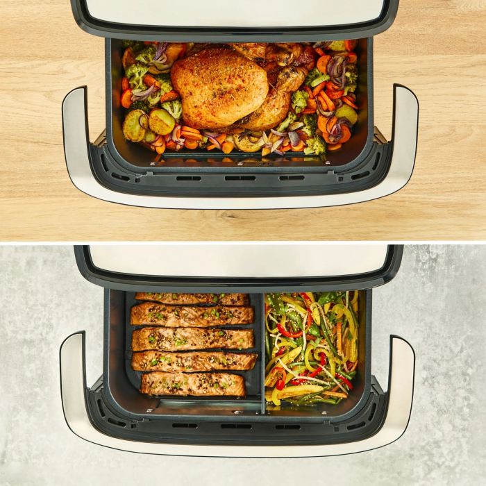 Мультипіч Tefal Dual Easy Fry Flex, 2700Вт, чаша-5.5+3.5л, сенсорне керув., з віконцем, 2 чаши, гриль, пластик, чорний-нерж. сталь